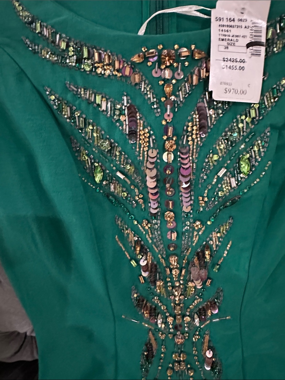Roberto Cavalli Teal Beaded Sheath Dress - Picture 4 of 4